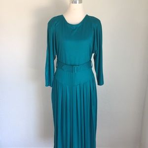 Vintage 90s PaquetteToo! Knit Teal Dress Pocket 14